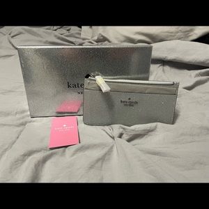 Kate Spade Shimmy Lola Glitter Boxed Large Slim Card Holder Wallet